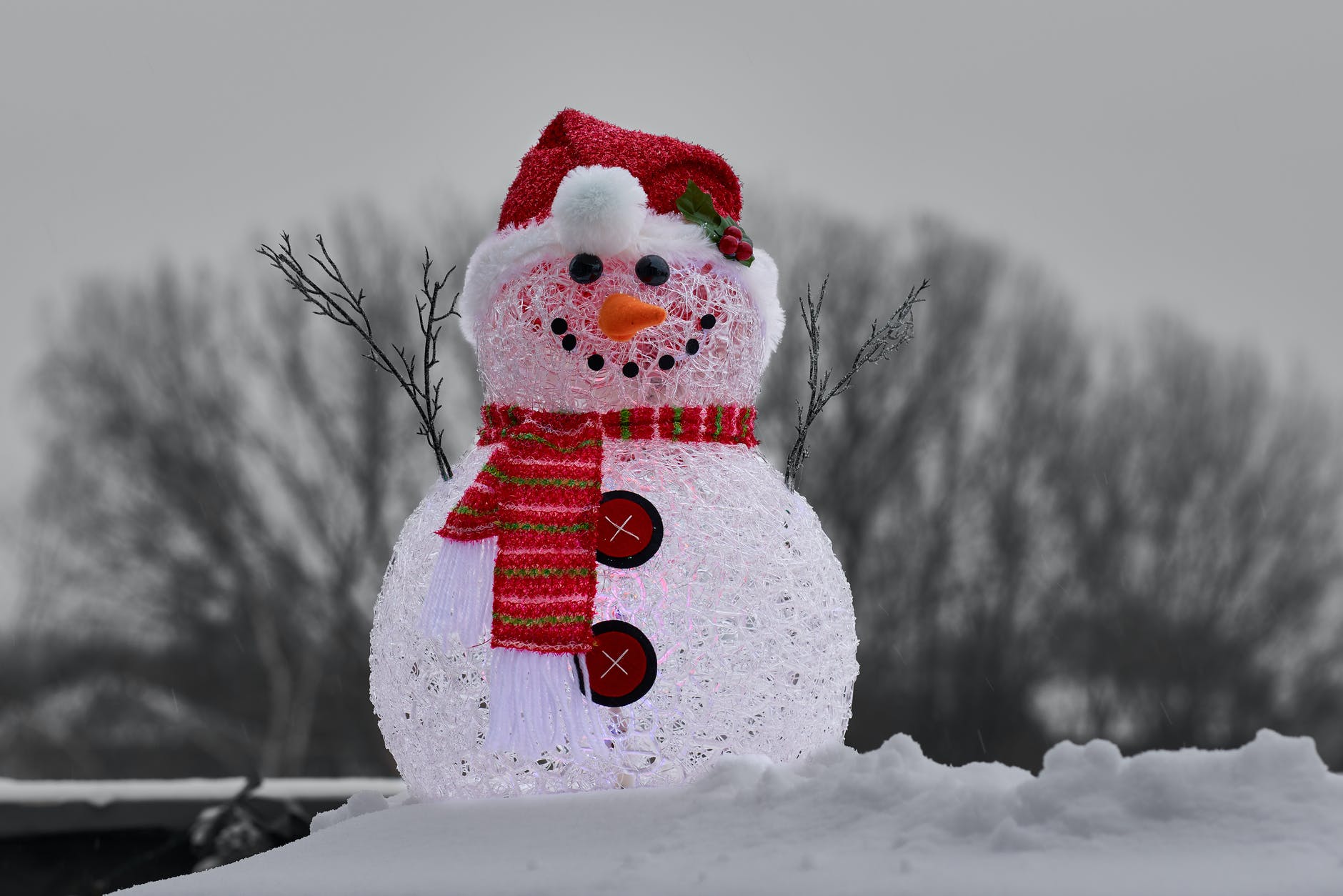 close up photography of snowman
